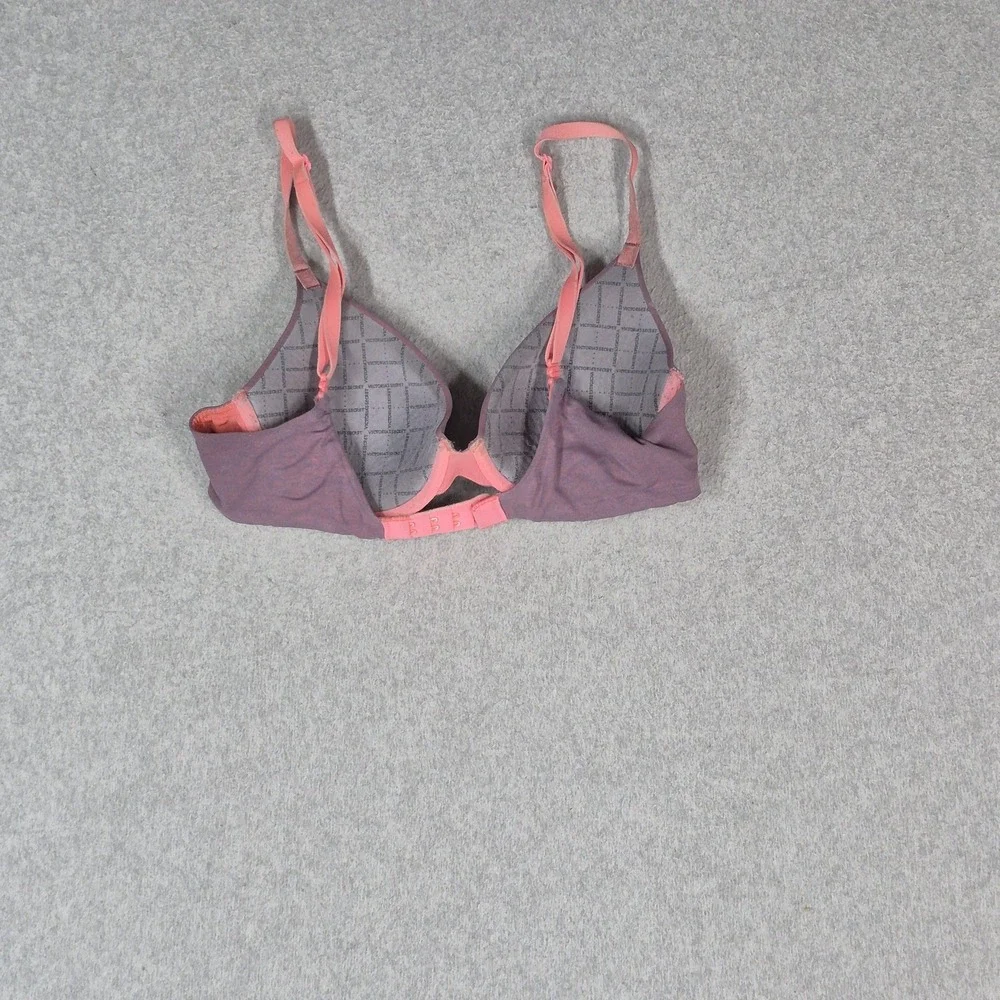 Victoria's Secret Women Bra 32B Purple T Shirt Uplift Semi Demi Underwired READ